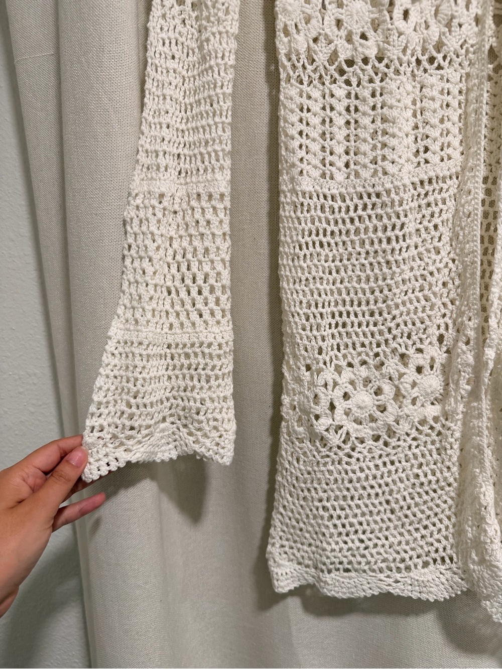 Forever 21 Crochet Tie-Front Swim Cover-Up in Cream - Picture 2 of 3